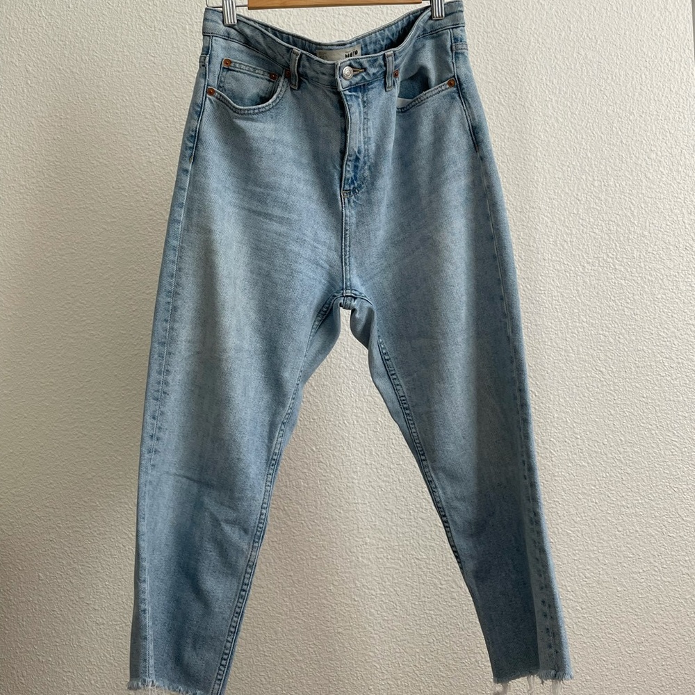 #TOPSHOP high rise light washed denim